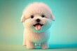 Cute 3D dog character over blue pastel background made with Generative AI.