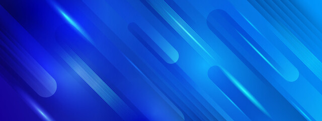 abstract technology shiny lines mesh blue banner background