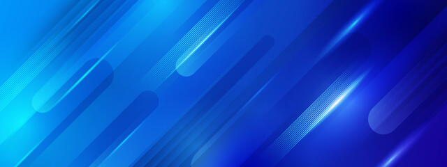 abstract technology shiny lines mesh blue banner background