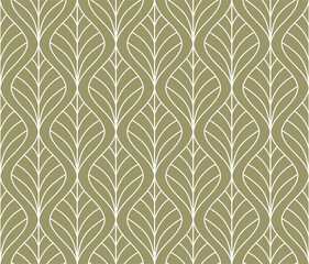 Wall Mural - damask organic leaves seamless pattern. vector retro style background print. decorative flower textu