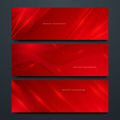 Modern red abstract banner background with dynamic futuristic technology element shapes