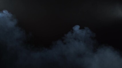 Wall Mural - Smoke over black background. Fog or steam abstract dark texture pattern.