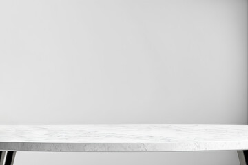 Aufkleber - Empty white marble table top on white wall mock up banner abstract background for display your packaging or mockup design template