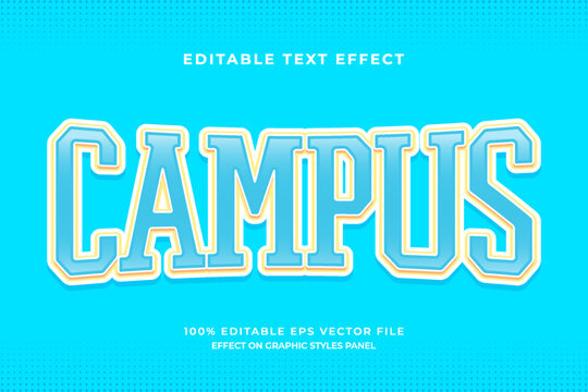 decorative campus editable text effect vector design