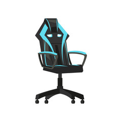 Sticker - Chair for gaming entertainment vector illustration. Drawing of computer chair, comfortable equipment for gaming isolated on white background. Furniture, gaming, comfort concept