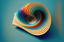 Books In Colored Covers Swirl On A Blue Background, Copy Space. Generative AI