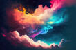A breathtaking sky is painted with striking hues of different colors in this awe-inspiring landscape featuring dramatic clouds. Generative AI