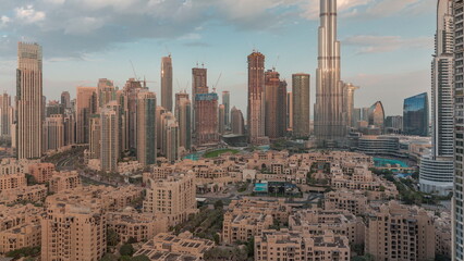 Wall Mural - Dubai Downtown morning with tallest skyscraper and other towers