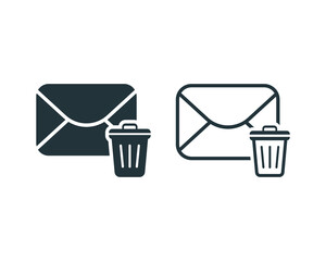 Poster - delete email vector icon. filled flat sign for mobile concept and web design. delete message icon