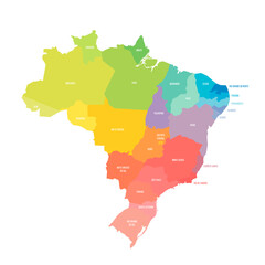 Sticker - Brazil political map of administrative divisions