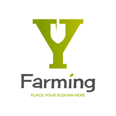 Wall Mural - Letter Y farm vector logo template. Suitable for nature and agriculture company.