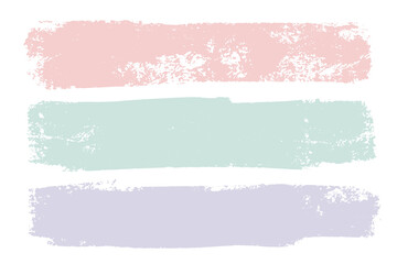 Poster - Vector set of hand drawn brush strokes, stains for backdrops. Colorful design elements set. Various colors artistic hand drawn horizontal backgrounds.