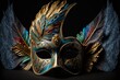 Schöne venezianische Karneval Maske mit Verzierungen und Ornamente, ai generativ