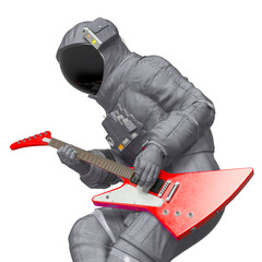Wall Mural - astronaut is playing guitar
