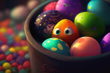 Happy Easter. Congratulatory Easter Background. Easter Eggs .