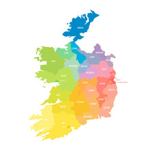 Ireland Political Map Of Administrative Divisions