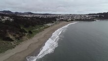 Baker Beach in San Francisco, California. Sea Cliff Area in Background. USA