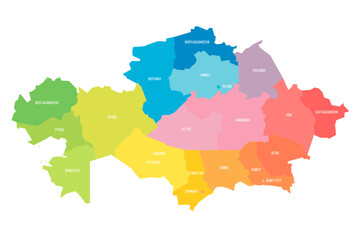 Kazakhstan political map of administrative divisions