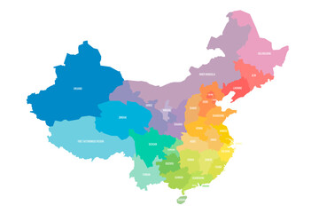  China political map of administrative divisions