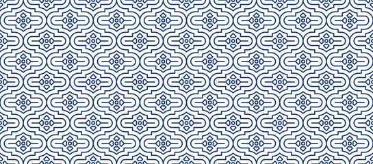 Arabic mosaic abstract seamless pattern vector illustration