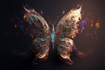 Wall Mural - Spirit animal - butterfly, Generative AI