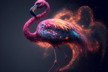 Wall Mural - Spirit animal - Flamingo, Generative AI