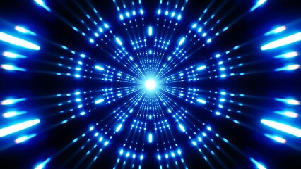 Canvas Print - Abstract Geometry Art of Shining Hypnotic Blue Light