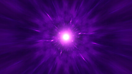 Poster - Explosion of Glow Purple Light Energy