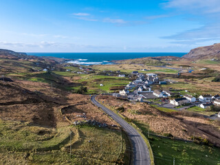 Poster - Aerial view of Glencolumbkille in County Donegal, Republic of Irleand