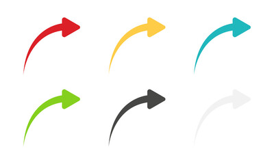 Wall Mural - arrow icon set. colored arrow symbols. arrow of different types. arrow isolated vector graphic eleme