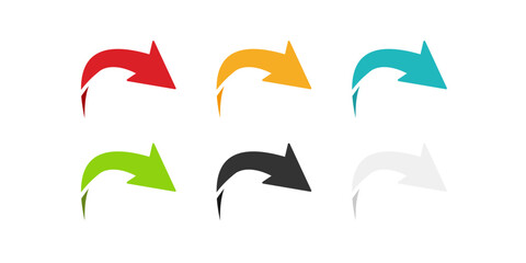 Wall Mural - arrow icon set. colored arrow symbols. arrow of different types. arrow isolated vector graphic eleme