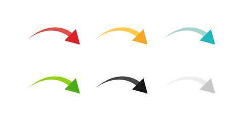 Wall Mural - arrow icon set. colored arrow symbols. arrow of different types. arrow isolated vector graphic eleme