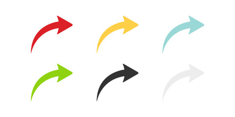 Wall Mural - arrow icon set. colored arrow symbols. arrow of different types. arrow isolated vector graphic eleme