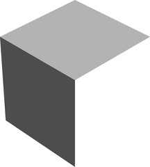 Poster - Simple Illuminated Shaded Monochrome White Gray Cube Icon in 3D Style Perspective View. Vector Image.