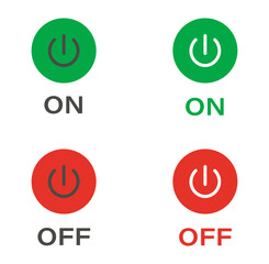 Poster - on off Turn button icon vector in flat design