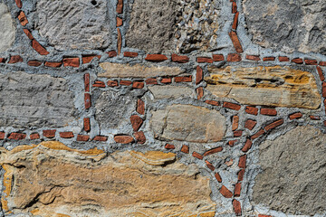 Aufkleber - The texture of the stone wall. Background texture of the stone wall of the old castle.
