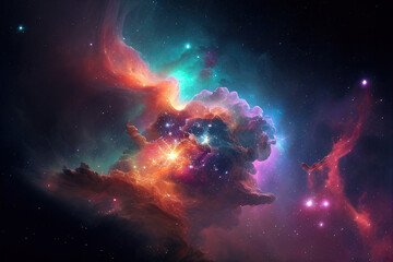 Wall Mural - space background. galaxy and nebula in night sky with bright stars. abstract cosmic background. crea