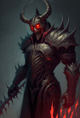 Wall Mural - Demon knight, dark fantasy character, concept art illustration 