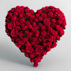  Amor, corazon hecho de rosas, centrado, corazón enamorado, día de San Valentin
