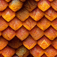 Texture Pattern With Orange Scales Shape In Realistic Image