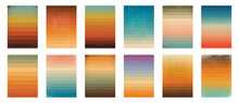 Retro 70s Vintage Texture Stripes Background Poster Lines. Gradient Sunset