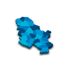 Poster - Serbia political map of administrative divisions