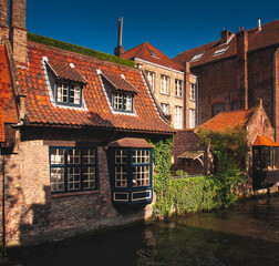 Wall Mural - Houses along the canals of Brugge or Bruges, Belgium