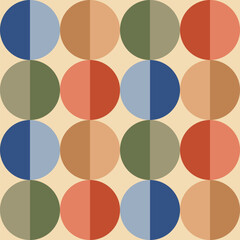 Sticker - Retro groove pattern with circles in the style of 70 s