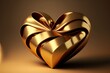 Heart made of gold ribbon