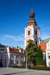 Poster - The historic belfry of the baroque monastic church in the city of Poznan