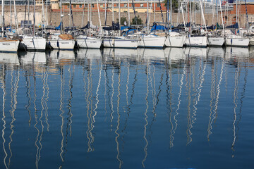 Canvas Print - yachts in the expanses of the Mediterranean Sea