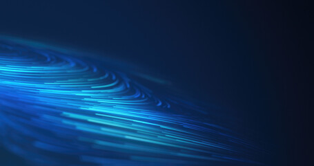 Poster - blue curves, tech background with copyspace.