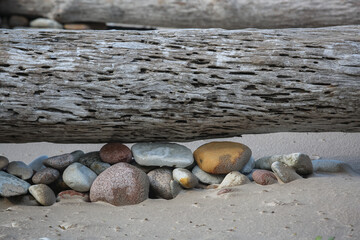 Sticker - Creative beach sand with small stones