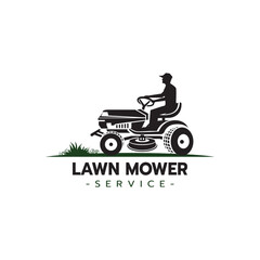 Lawn mower service logo icon isolated